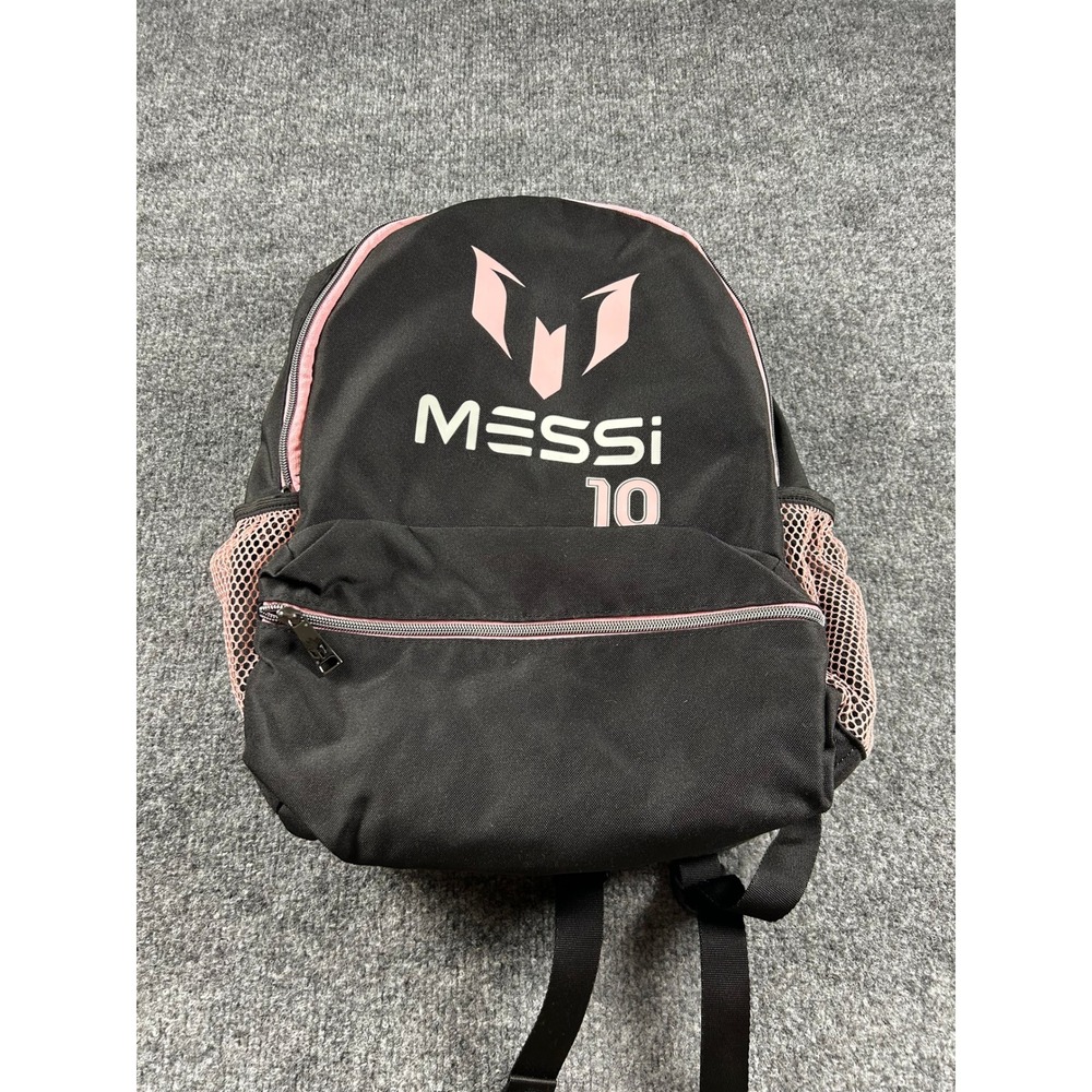 Lionel Messi 10 Backpack Black Pink Soccer Bag School Travel Laptop Sleeve NWT